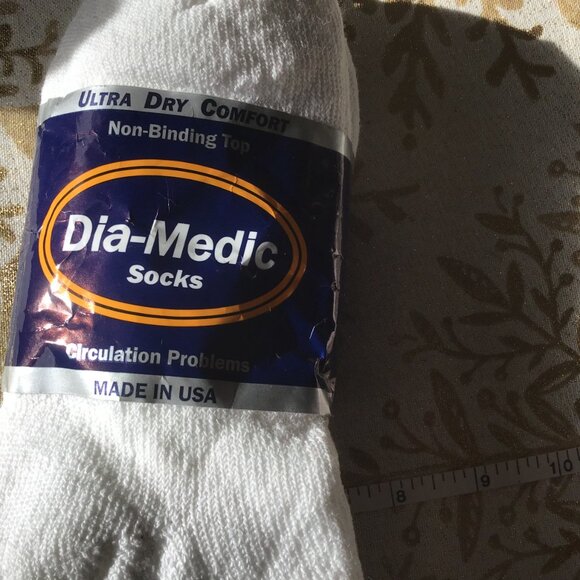 New Dia-Medic White Bootie Socks - 3 Pack - Non-Binding - Size 9 - 11 - Picture 4 of 7